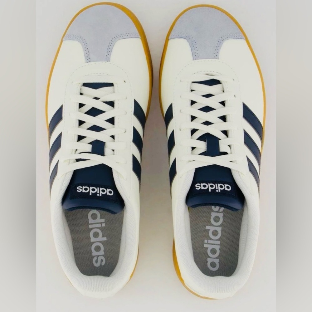 Adidas Women Cream and Navy Sneakers - Picture 2 of 6